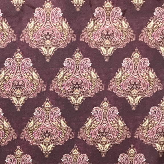 Decora Furnishings Velvet Fabric Damask Motif Upholstery Fabric by The Yard Maroon