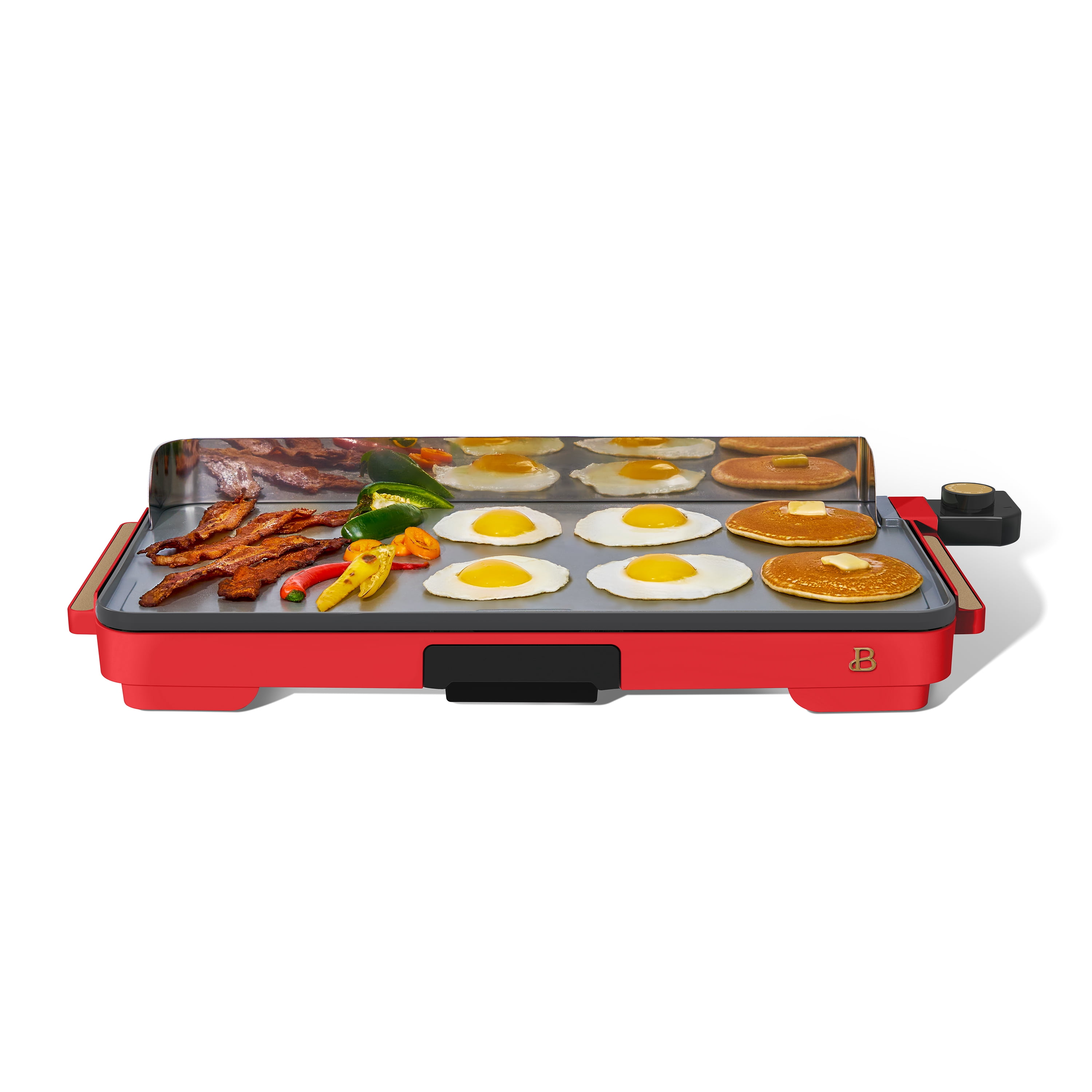 Beautiful XL Electric Griddle 12" x 22" with EverGood Non-Toxic Ceramic Nonstick Coating, Tomato Red by Drew Barrymore
