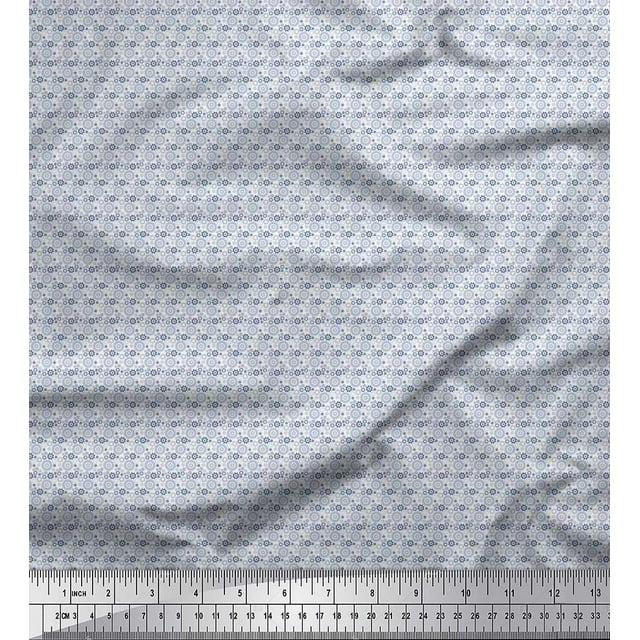 Soimoi Poly Georgette Fabric Gear Parts Shirting Print Fabric by Yard 52 Inch Wide