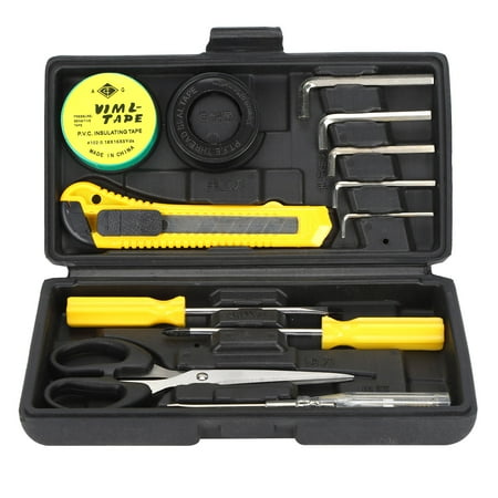 

13PCS Hand Tool Set Screwdriver Socket Head Wrench Electrical Tape Utility Knife Scissor Repair Kit