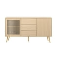 thumbnail image 6 of 58.2" Sideboard Buffet Cabinet, Storage Cabinet with 2 Doors and 3 Drawers, Modern Freestanding Sideboard with Adjustable Shelves, for Kitchen, Living Room, Hallway, Natural, 6 of 9