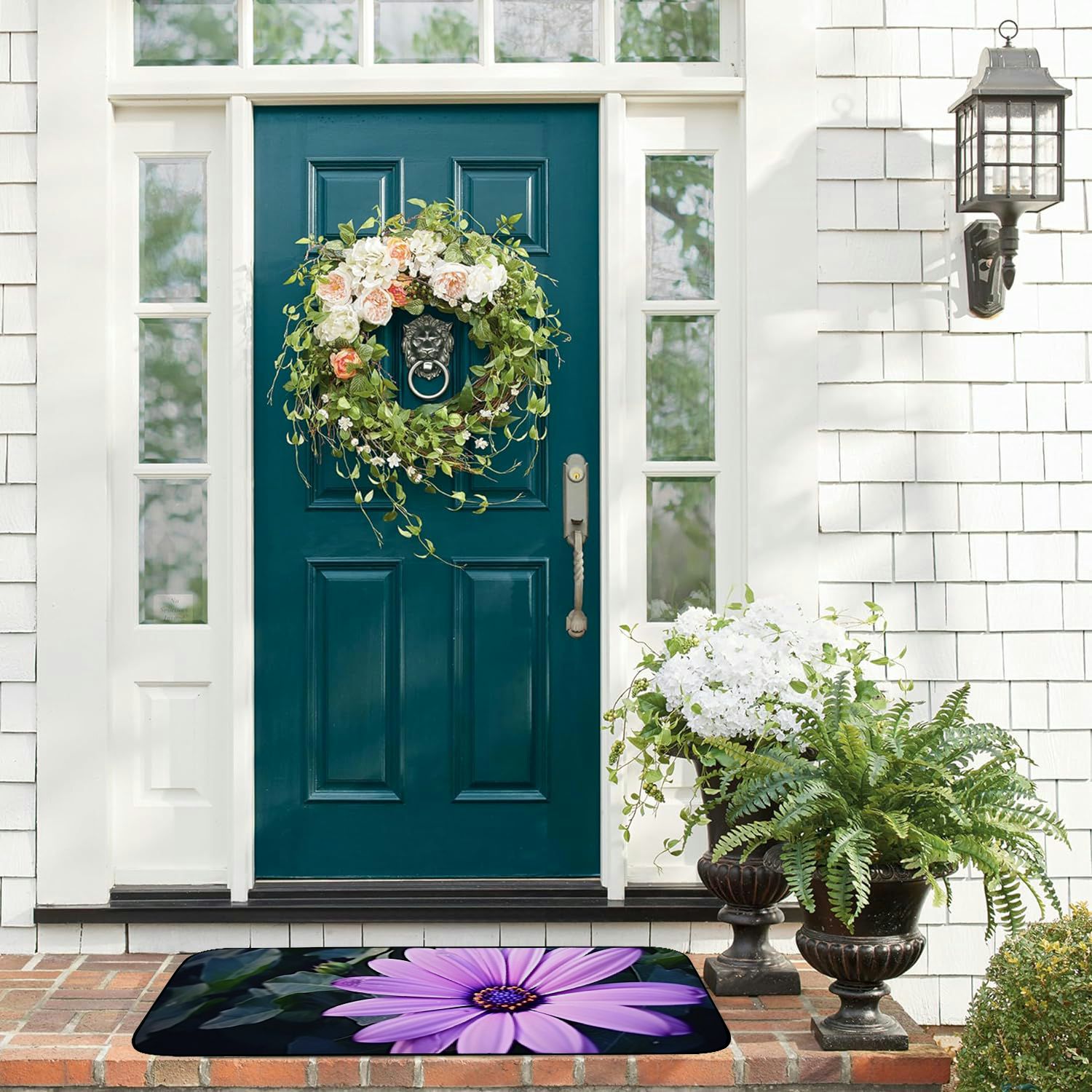 Qinduosi Decorative Door Mat, Door Mat with Non-Slip Rubber Backing, Easy Cleaning, Traps Dirt, for Entry, Patio, Garage - Cluster Flowers Little Flower Beautiful Nature 19.68*47.24 in