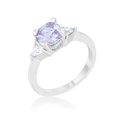 thumbnail image 1 of Bague Classique pour Femmes Shonda 1.8 CT Zircon Cubique Rhodium Coussin, Lavande - Taille 10, 1 of 1