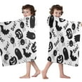 thumbnail image 4 of Halloween Black Ghosts Bats and Pumpkins Hooded Bath Towel，50"x30" for Ages 3 To 12 Kids, Quick Dry Lightweight Soft Microfiber Hood Beach Towel Cover Up for Kids, 4 of 7