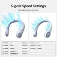thumbnail image 6 of JISULIFE Upgraded Portable Neck Fan, 5000mAh Rechargeable with Neck Support, 5-Speed Adjustable 16.5H Max Cooling, Hands-Free & Bladeless Design for Indoor & Outdoor Use-Blue, 6 of 8