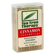 Tea Tree Therapy Toothpicks Cinnamon - 100 Toothpicks - Case of 12