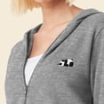 thumbnail image 5 of Dalix Panda Embroidered Fleece Cropped Zip Hoodie Cold Fall Winter Womens in Athletic Heather S Small, 5 of 5