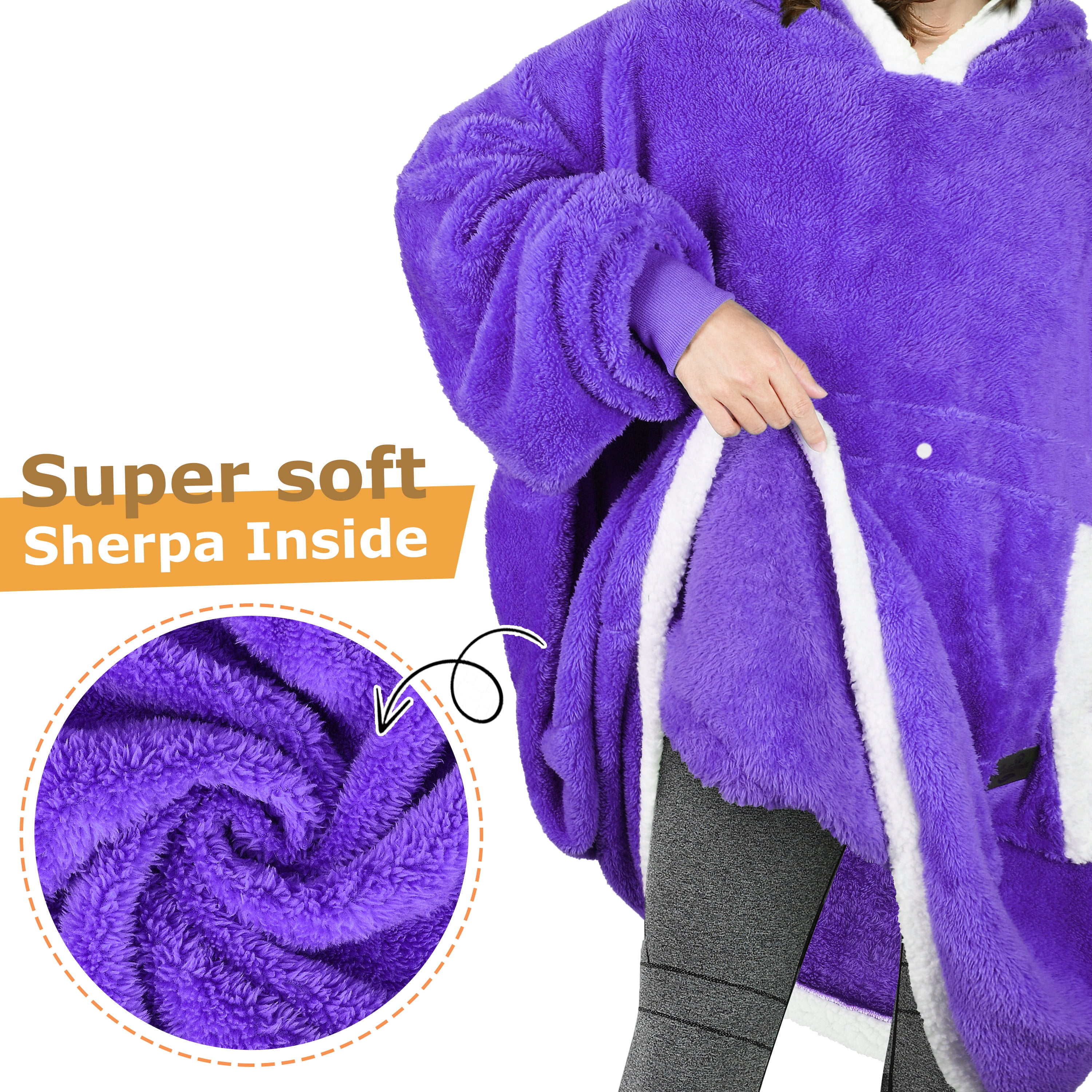 Catalonia Oversized Hoodie Blanket Sweatshirt,  Wearable Sherpa Fleece Giant Pullover for Adults Men Women Teenagers Wife Girlfriend Gift