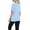 Blue, variant on Three Piece Short Sleeve Loose Split Top for Summer Solid Color Casual Tee Women’s V-Neck Blouse