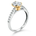 thumbnail image 3 of Gem Stone King 10K Yellow and White Gold White Topaz and White Lab Grown Diamond Engagement Ring for Women (1.68 Cttw, Oval 8X6MM, Gemstone November Birthstone, Available in Size 5, 6, 7, 8, 9), 3 of 4