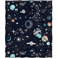 thumbnail image 2 of Universe Planet Blanket Cartoon Galaxy Print Blanket Soft Lightweight for Sofa Couch Bed Office Kids Boys Gift 60"x80", 2 of 6