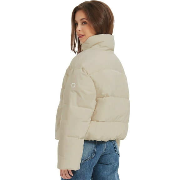 Women's Cropped Puffer Jacket Long Sleeve Lightweight Quilted Winter Jacket Packable Coats