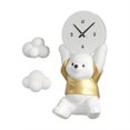 thumbnail image 1 of Encantador oso que sostiene el reloj sobre la cabeza estatua decoración de resina para cocina jardín patio sofá Fondo inauguración de la casa regalo Dorado mayimx Reloj de pared, 1 of 9