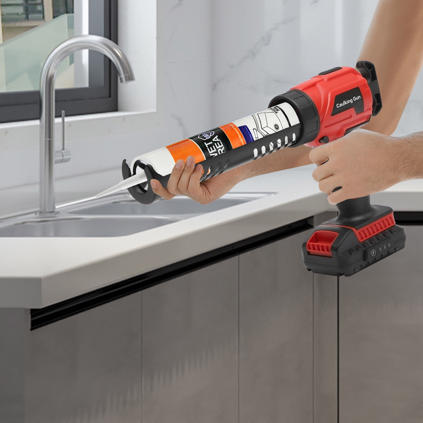 Miumaeov High Power Electric Caulk Gun 20V Max Cordless Caulking Gun