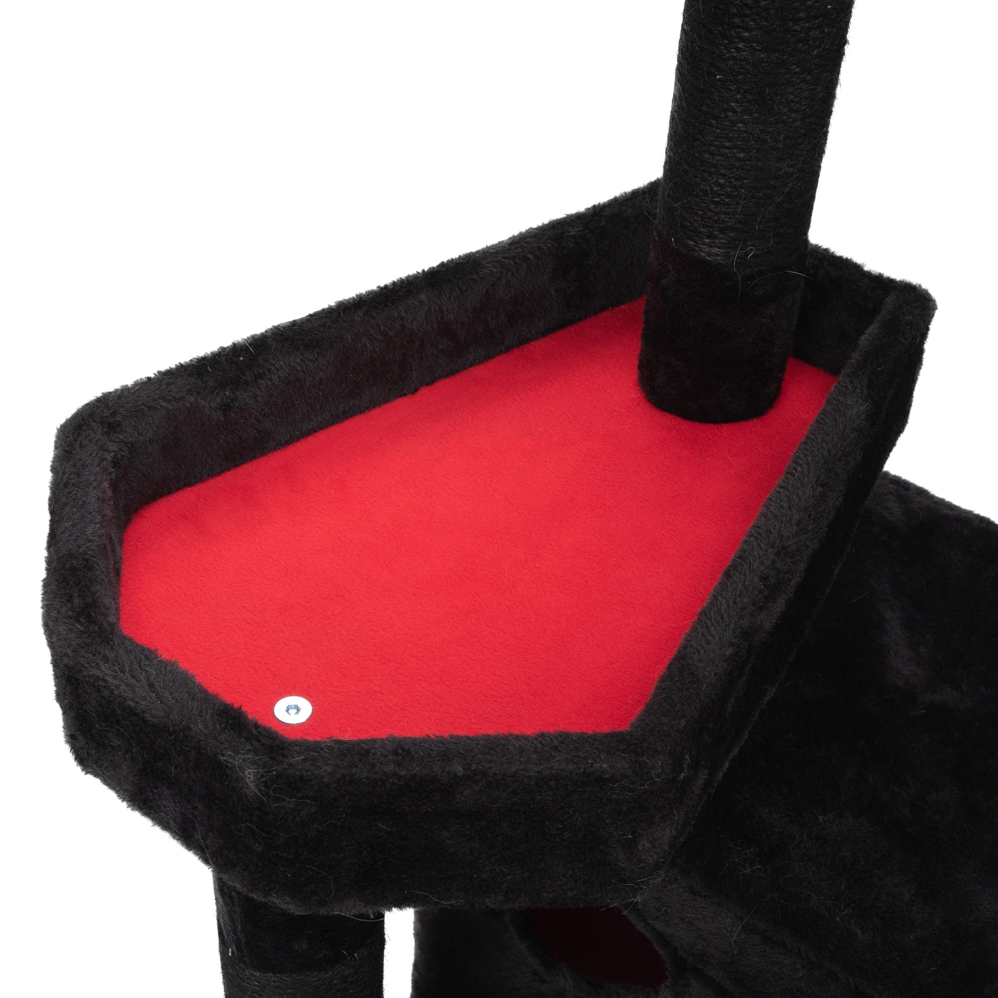 Kadyn 64" Gothic Cat Tree with Coffin Bed for Indoor Cats, Cat Tower with Scratching Ramp, Modern Cat Tree House with Condo, Black