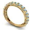 thumbnail image 2 of 3.13 ctw Wedding Band for Women - 14K Yellow Gold Natural Aquamarine Stackable Eternity Ring, 2 of 6