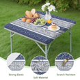 thumbnail image 4 of Extra Long Bohemian Style Table Cover 36x36 Inch Square Tablecloth with Elastic Edge for Maximum Table Protection, 4 of 6