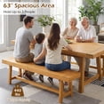 thumbnail image 4 of Gymax 2PCS 63 Inch Solid Wood Bench Rustic Farmhouse Narrow Bench for up to 3 People, 4 of 10