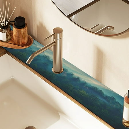 

Dense Forest Faucet Mat for Kitchen Sink 30 Sink Splash Guard Mat Super Absorbent Fast Drying Drain Pad