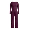 thumbnail image 4 of Women's Pajama Sets 2 Piece Sleepwear Lounge Set Long Sleeve Top & Matching Joggers, 4 of 5
