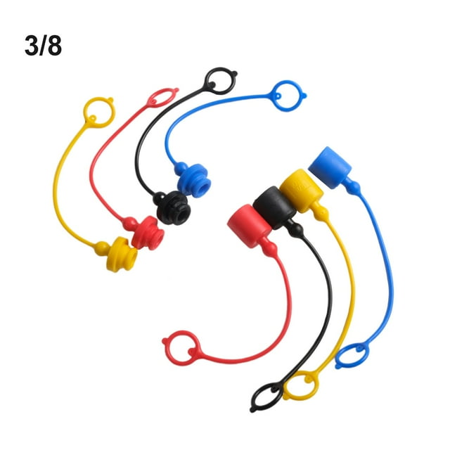 4 Pairs Hydraulic Quick Coupler Male Dust Cap And Female Plug Cover Pvc Rubber