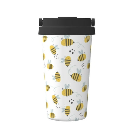 

Junzan Bee for Stainless Steel Vacuum Insulated Tumbler - Reusable Insulated Cold Brew Iced Coffee Cup Thermos -Gifts for Women Men Him Her