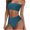 Navy, variant on Viikei Bathing Suit for Women Crop Top High Waisted Bikini Set Solid Color Swimsuits