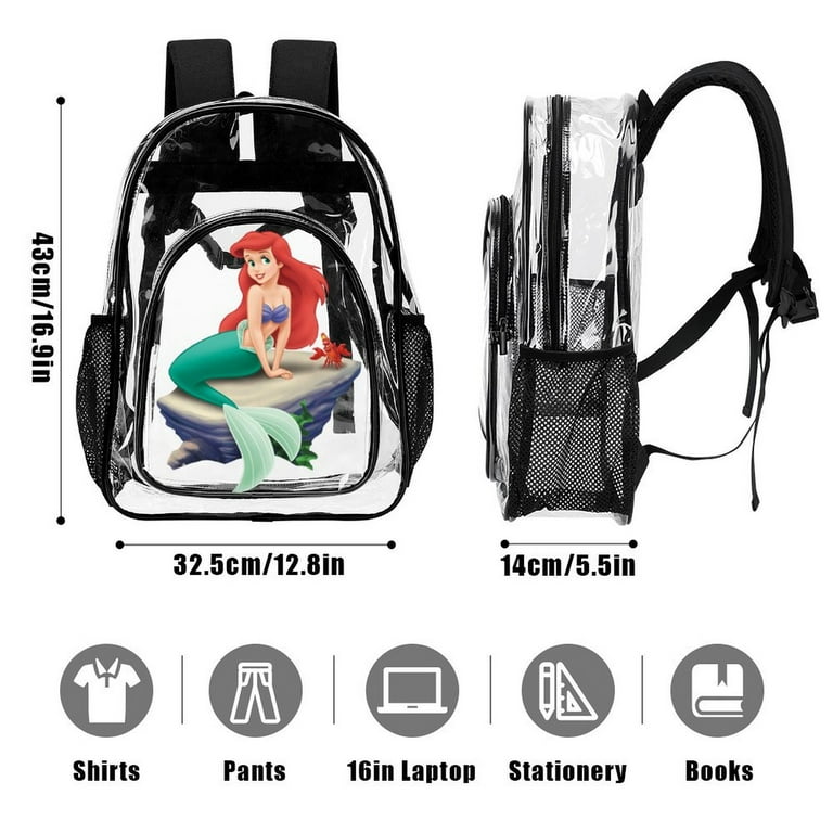 Clear mermaid backpack sales