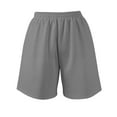 thumbnail image 3 of Tianiyouqing Women's Sweat Mini Shorts Drawstring Pull on Elastic Waist Stretchy Tennis Sweat Shorts Breathable High Waisted Lounge Shorts with Pockets Dark Gray M, 3 of 8