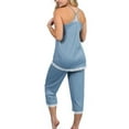 thumbnail image 3 of Doublju Women's Sleeveless Racerback Lace Capri Pajama 2 Pcs Set (Plus Size Available), 3 of 4