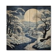 thumbnail image 3 of Designart "Snow Winters Moon silence II" Pointillism Print on Natural Pine Wood, 3 of 5