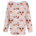 thumbnail image 4 of Tiweut Cardigans for Womens Christmas Santa Deer Graphic Button Down Cozy Fall Winter Holiday Long Sleeve Loose Fit Outwear Relaxed Fit Tops Pink,2XL, 4 of 4