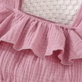 thumbnail image 6 of mgoYE Newborn Baby Girls Summer Outfit Ruffle Tops Dress Bloomers Shorts Outfits Infant Dress Set Cute Baby Girl Clothes(Purple,12-18 Months), 6 of 8