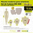 thumbnail image 2 of Macetas modernas set de 3 piezas BIG SIZE para exteriores grande ARABIA color blanco White off de Polietileno ultra ligera Artego Japi Hecha en Brasil, 2 of 8