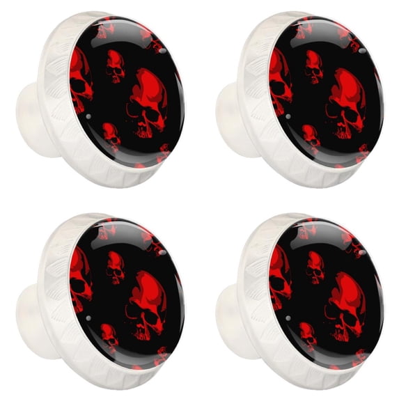 4 Pcs Skull Knobs for Kitchen Cabinet Cupboard Dresser Bookcase Drawer Pulls Handles Round Home Decor