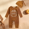 thumbnail image 2 of Xudanell Newborn Outfit Baby Embroidery Letter In My Baby Debut Boy Fall Outfits Boy Clothes Romper with Hat, 2 of 6