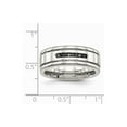 thumbnail image 7 of Stainless Steel Polished Grooved Black CZ Ring Size: 8; for Adults and Teens; for Women and Men, 7 of 7