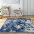 thumbnail image 1 of JV Home Area Rug Elegance Blue Yellow White 4'x6' Washable Carpet Anti Slip, 1 of 6