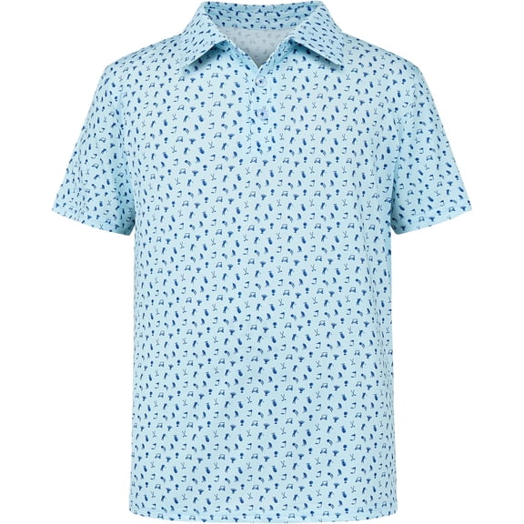 Tiijoy Boys Floral Short Sleeve Polo Shirt Summer Casual Comfortable T-Shirt, Sizes 3-14