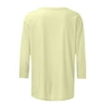 thumbnail image 5 of KDDYLITQ Elbow Length Or 3/4 Length Sleeve T Shirts Womens Going Out Tops Casual Crew Neck Blouses Plus Size Blouses for Women Tunic Women's T-Shirts Plus Size Beige M, 5 of 5