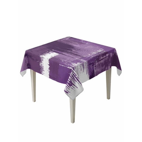 Purple Abstract Table Cloth, Modern Mottled Art Oil Painting Waterproof Tablecloth for Square Tables, Reusable Washable Fabric Table Cover for Restaurant Kitchen Dining Tables 54"x54"