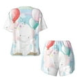 thumbnail image 5 of Naloa Cute Elephant Women's Short-Sleeved Pajama Set, Loungewear, Summer pajamas, Breathable Cozy - X-Large, 5 of 9