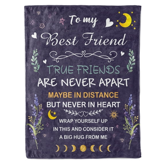Funnil Best Friend Gifts,Birthday Christmas Gift for Best Friend, Bestie Gifts for Her,BFF Gift Ideas Throw Blanket 50"x60" Purple
