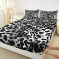 thumbnail image 3 of Homewish Cheetah Leopard Print 4 Pieces Queen Sheet Sets for Female Men,Black White Ultra Soft Flat Sheet,Jungle Animal Queen Fitted Sheet,Ultra Soft Home Decor, 3 of 7