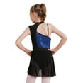 thumbnail image 2 of Alvivi Kids Girls Sequins One Shoulder Ballet Lyrical Dance Costume Contemporary Latin Leotard Dress Navy Blue 10, 2 of 7