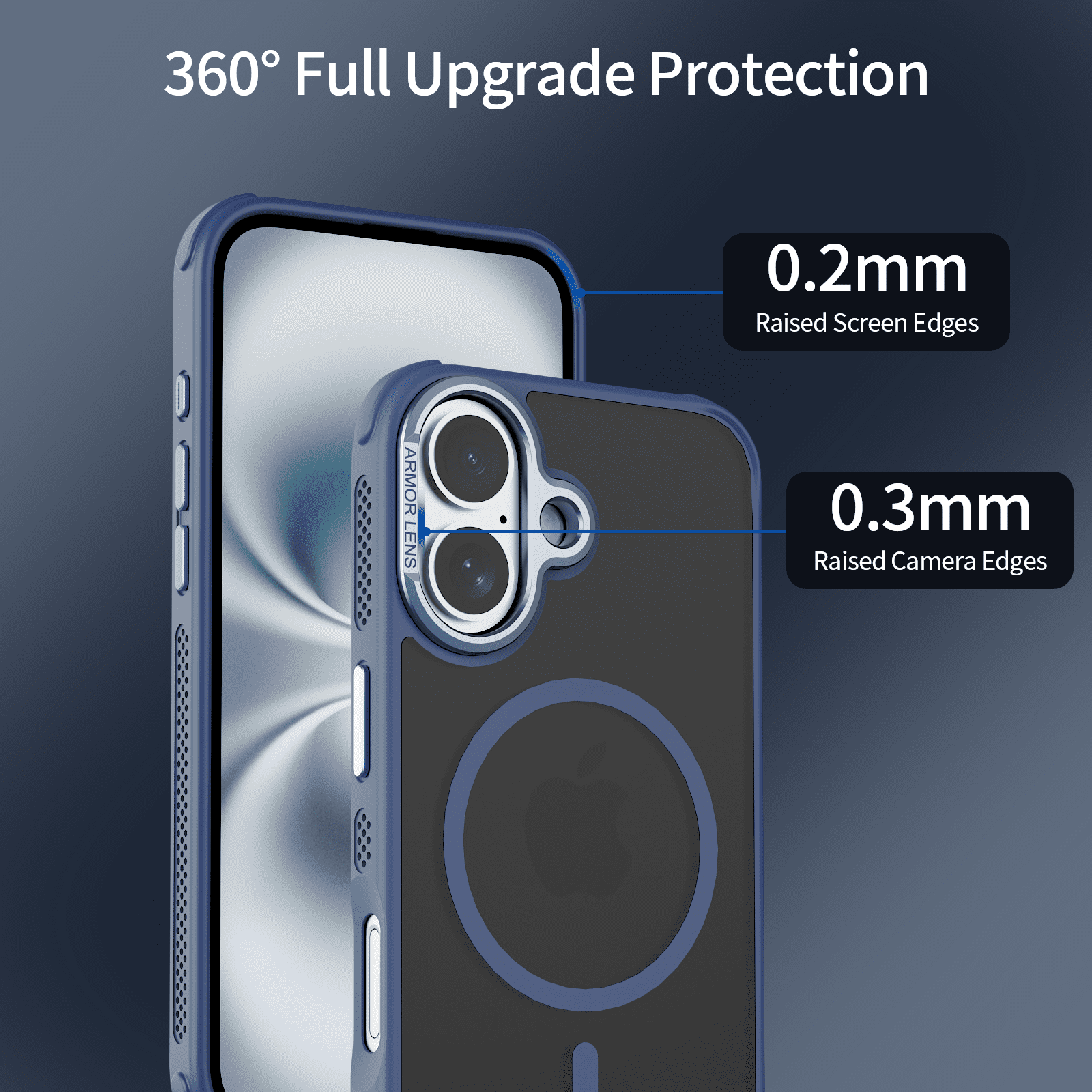 SZPSGC for iPhone 16 Case, Compatible with MagSafe, Anti-Fingerprint & Anti-Scratch, Slim Translucent Matte Shockproof Military-Grade Protective Case for iPhone 16, Blue