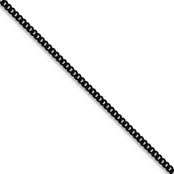 Stainless Steel Polished Black Ip Plated 1.5mm Curb Chain Necklace 24 Inch Chain Necklace for Women and Men
