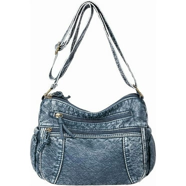 Leather Hobo Bag Women Retro Denim Bag Large Crossbody Shoulder Bag Casual Handbag Purse