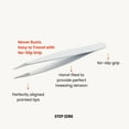 thumbnail image 2 of Bikini Ingrown Hair Removal Tweezers - Pointed | Stainless Steel | Comes with tip protector | BRAND: STEP ZERO (White), 2 of 7