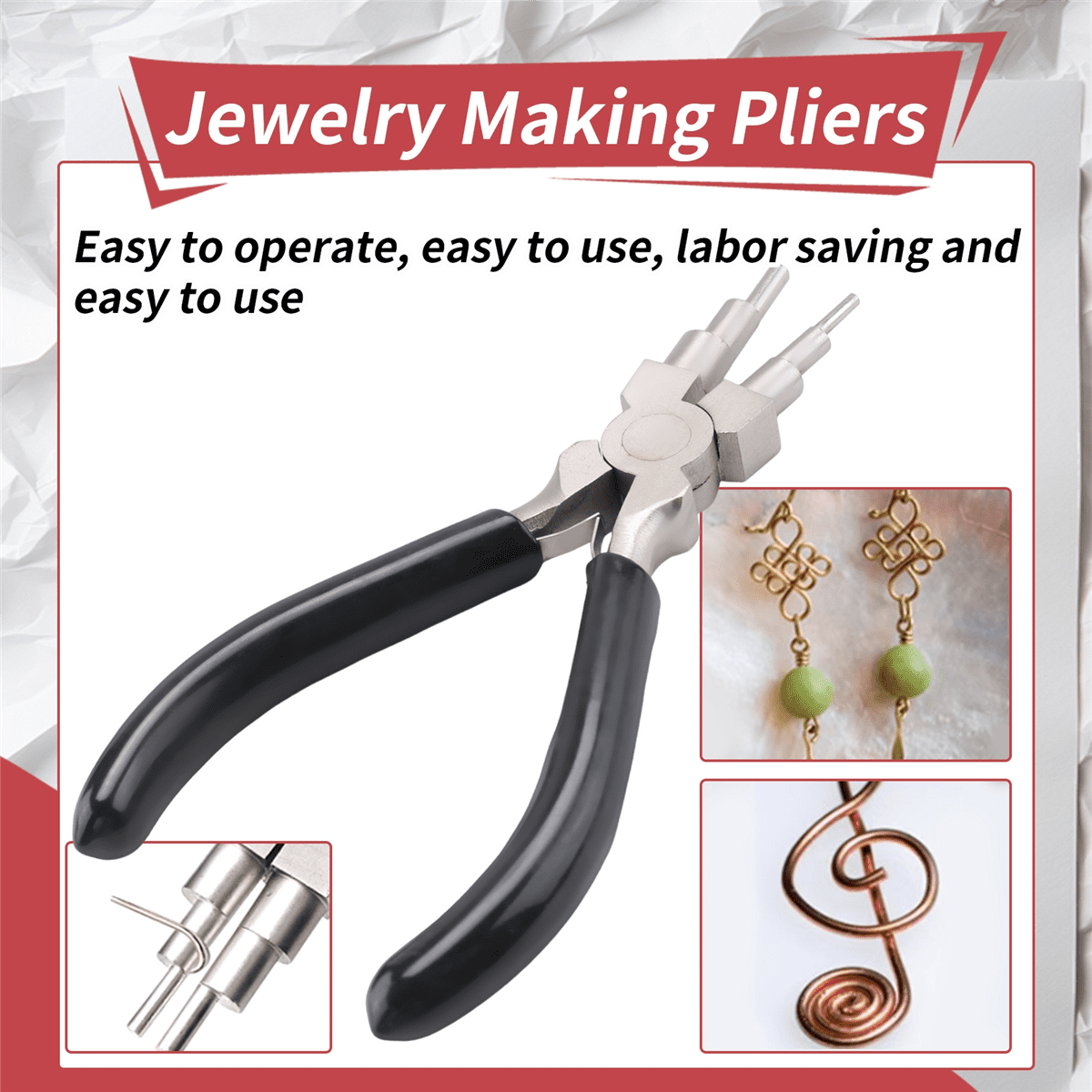 Jewelry Pliers, 8Pcs Jewelry Making Pliers Tools, Jewelry Making Pliers Tools, for Jewelry Repair, Wire Wrapping, Crafts Metal Black,1set x Jewelry Pliers
